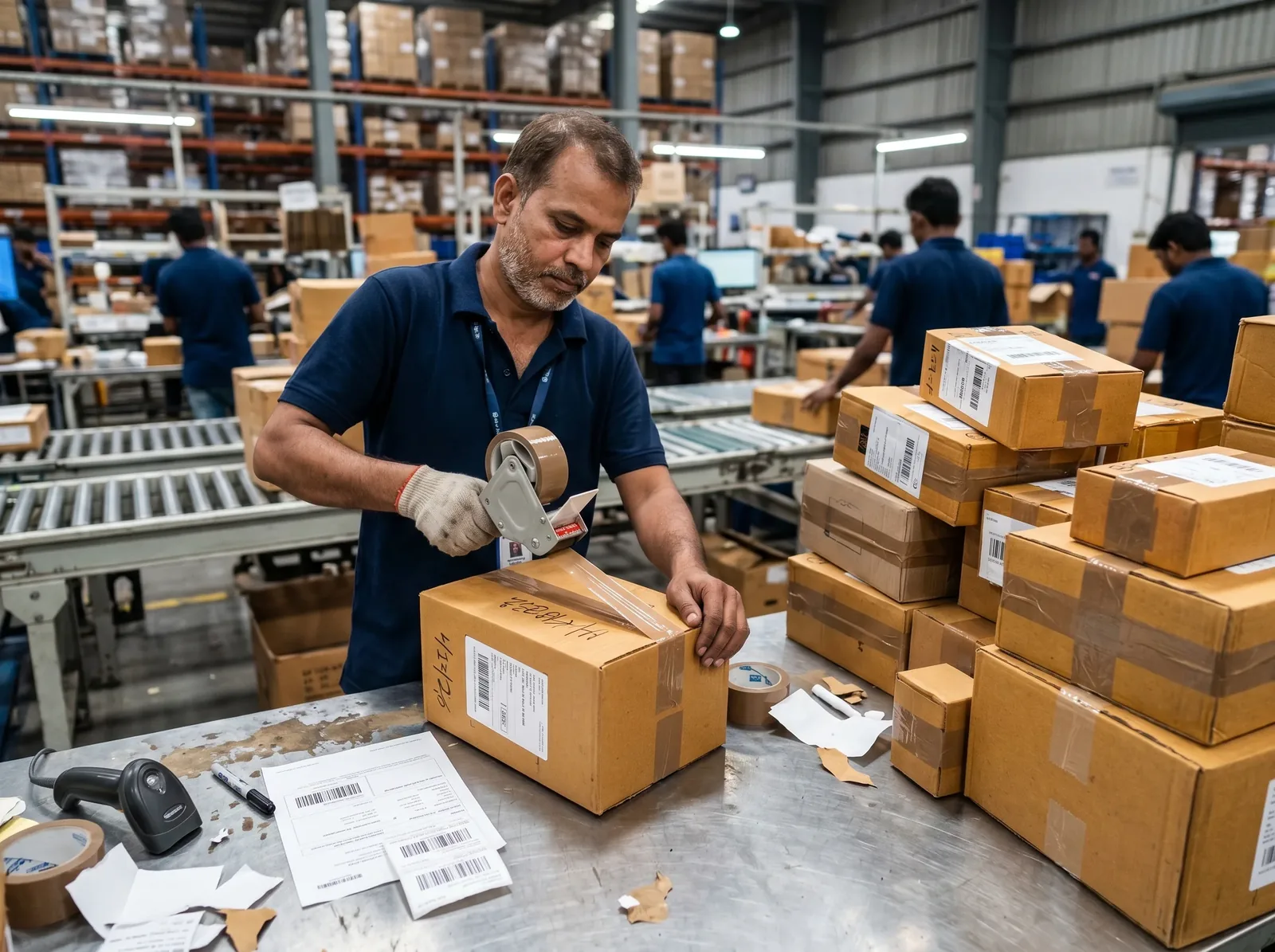 Orders packed at counters with no video proof of contents — YNT Supply Chain fulfillment centre