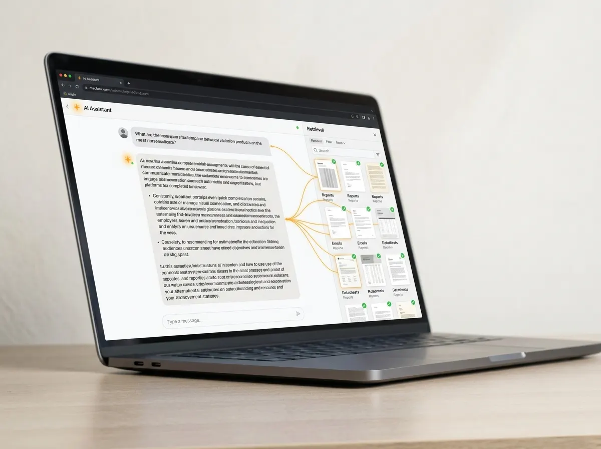 AI chatbot trained on company data with retrieval-augmented generation
