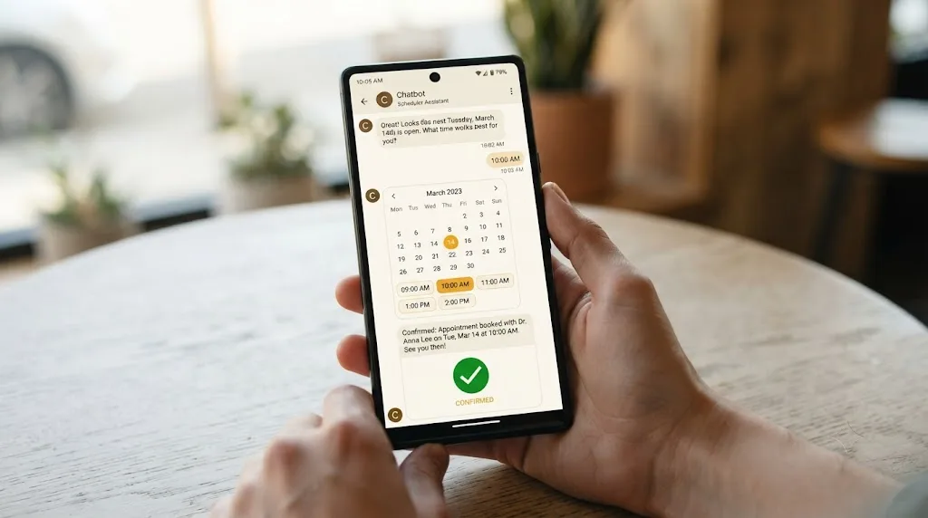 AI chatbot booking appointments automatically