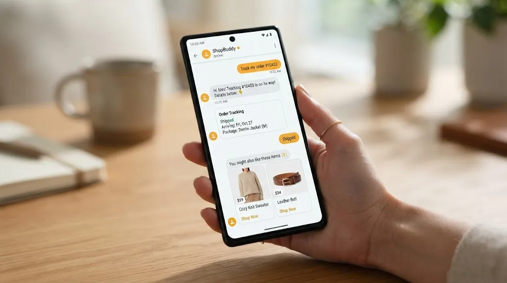 AI chatbot for e-commerce order tracking and recommendations