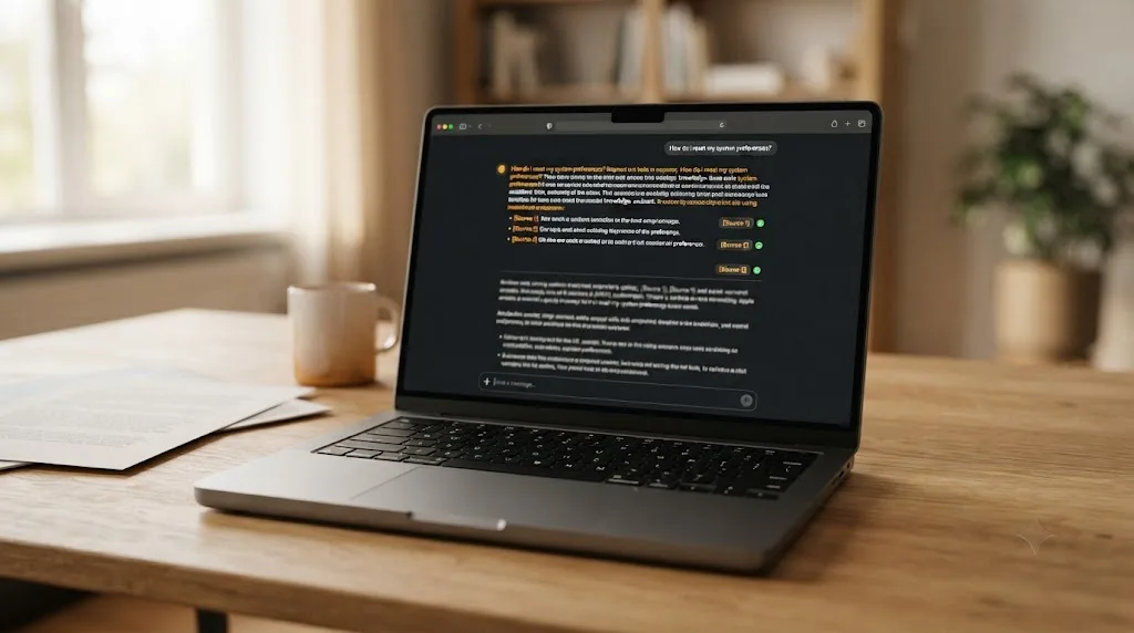 AI chatbot answering from a company knowledge base