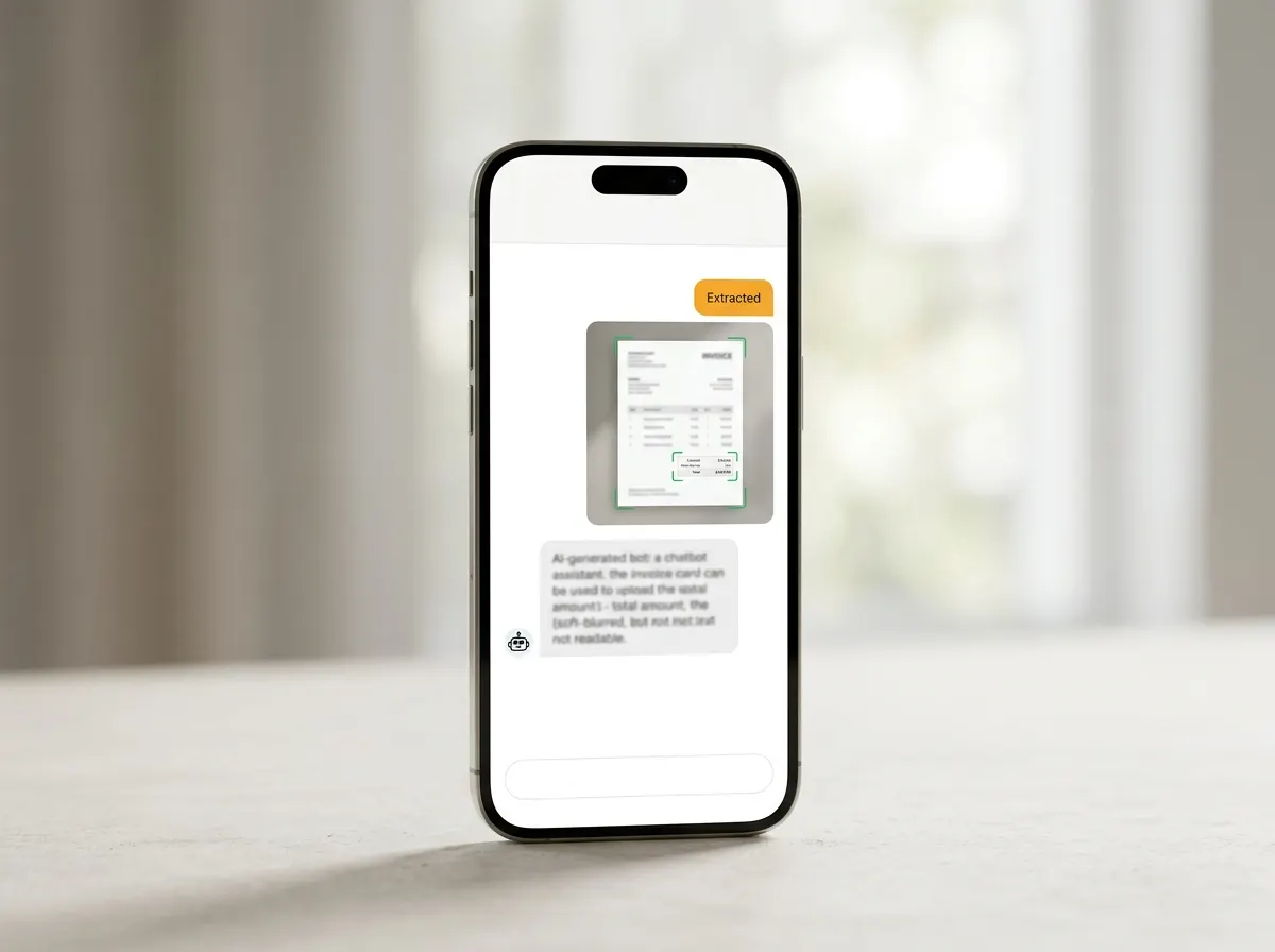 AI chatbot with computer vision reading an uploaded document in chat