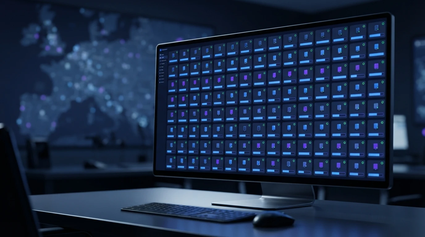 Fleet management console pushing remote AI model updates to edge devices across sites