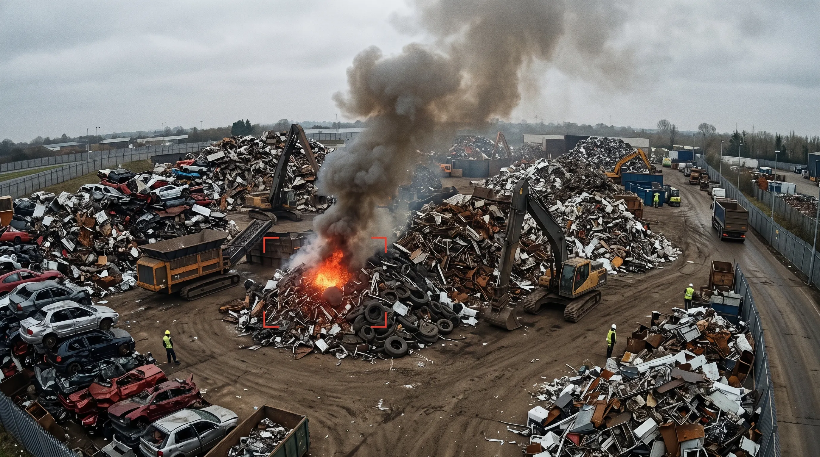 Fire and smoke detection at a waste and recycling yard