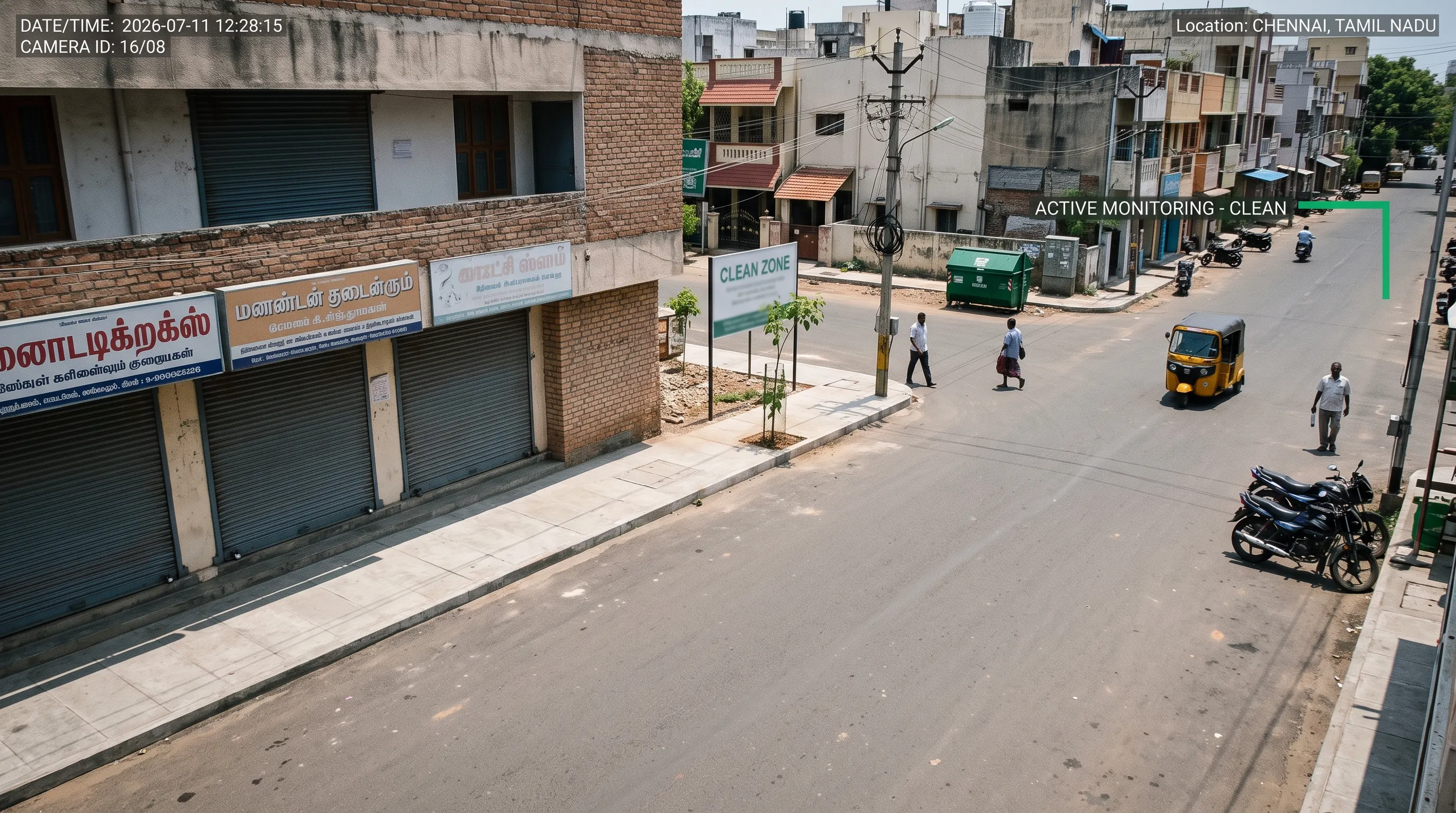 Garbage detection catching illegal dumping at a city street hotspot