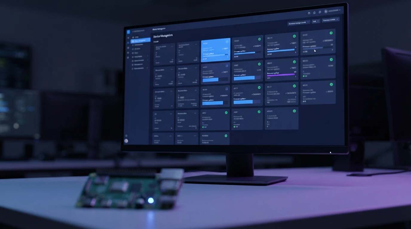OTA firmware update and device provisioning console for an IoT fleet