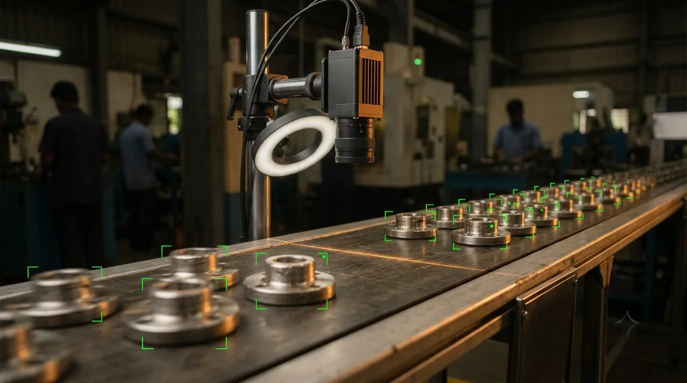 Machine vision object counting on a conveyor belt