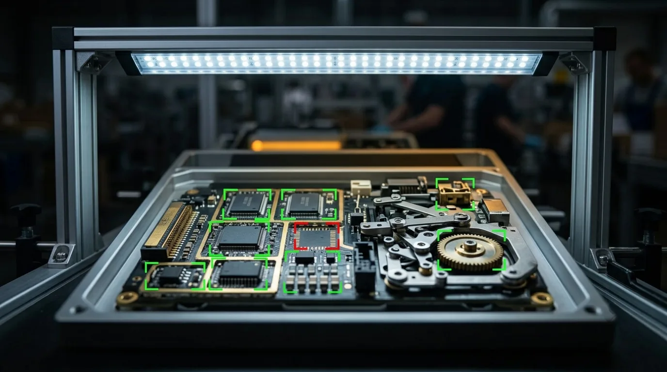 Machine vision presence and placement checking for assembly Poka-Yoke