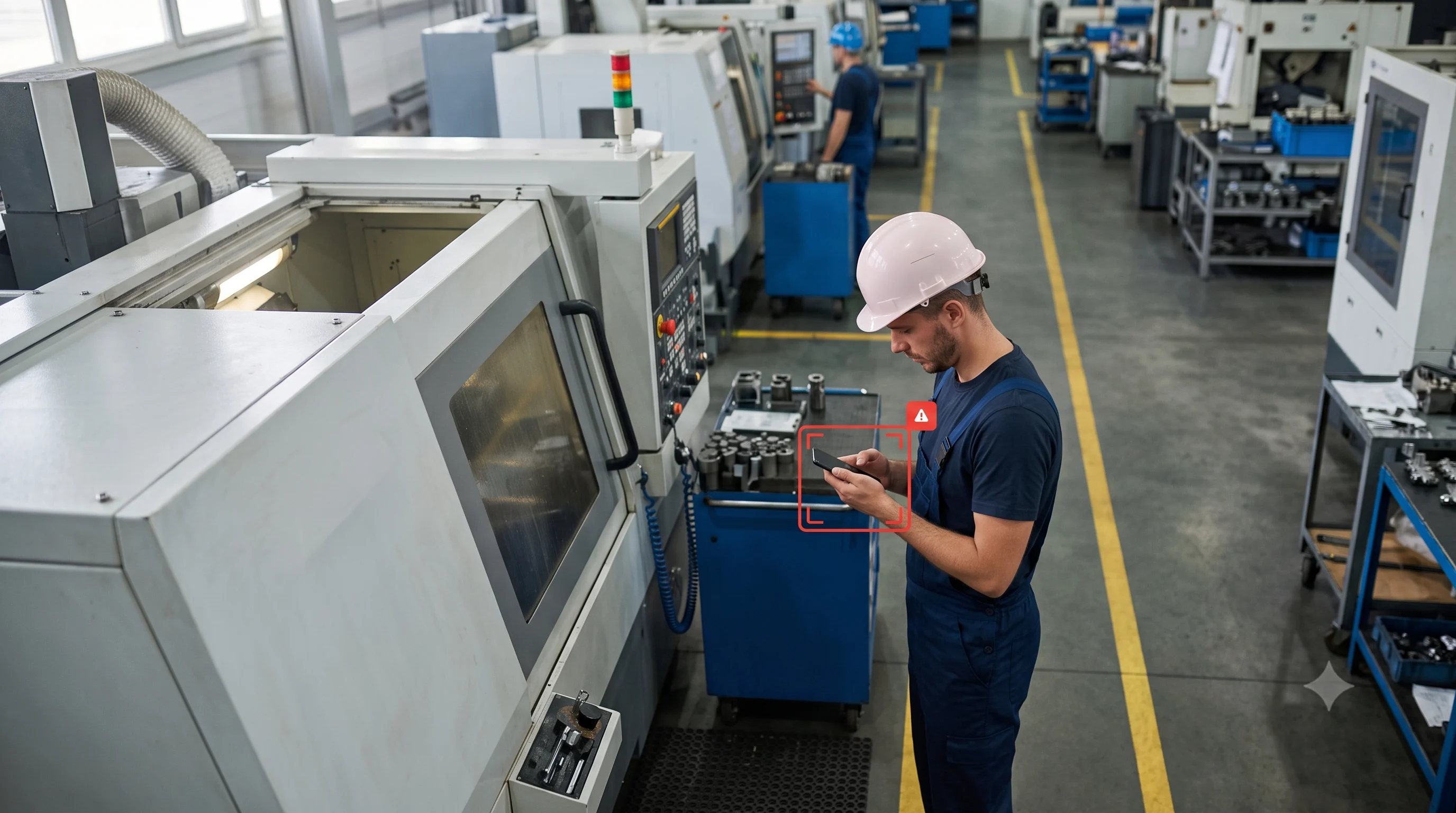 Texting and browsing detection on a factory floor