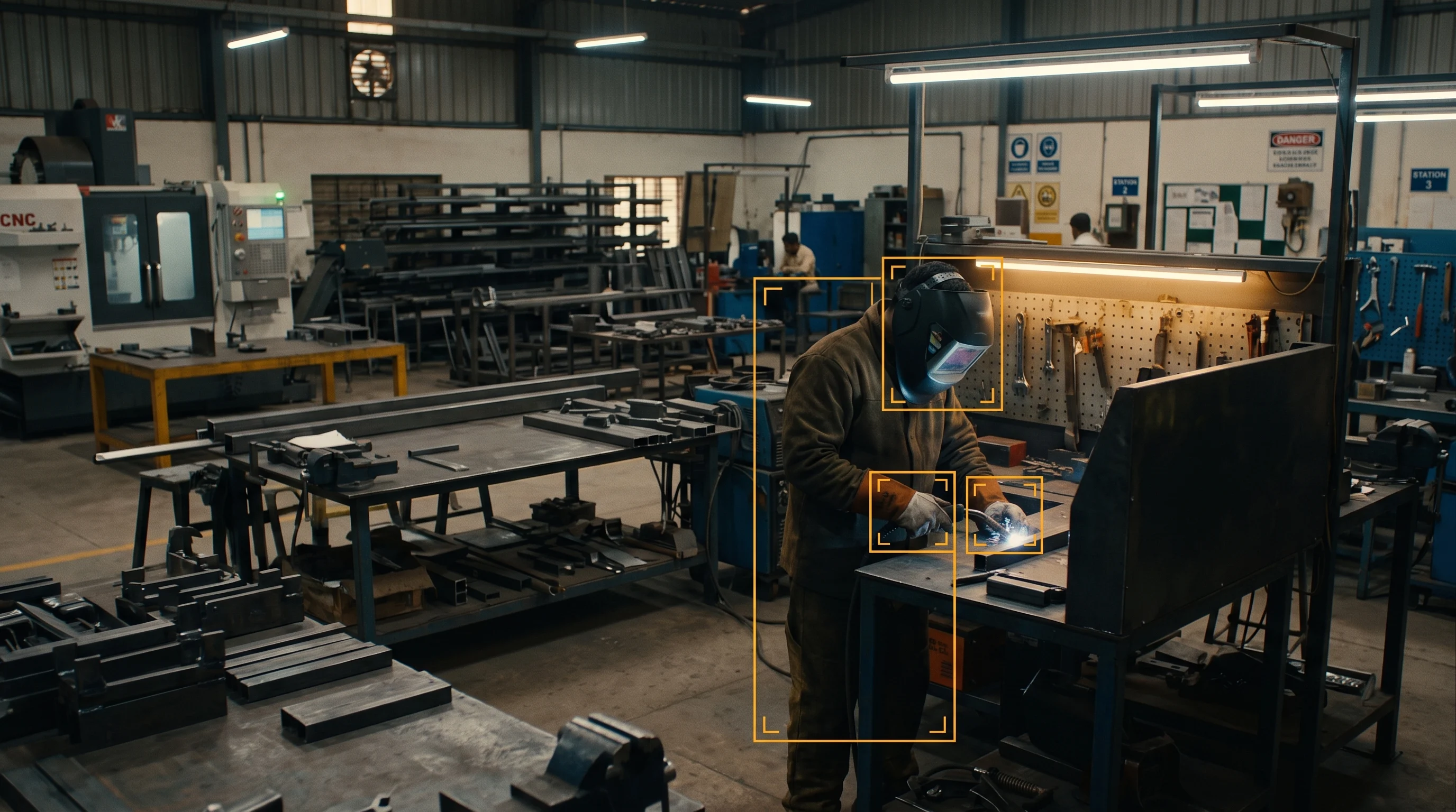 Custom PPE detection models built for any gear a site requires on existing cameras