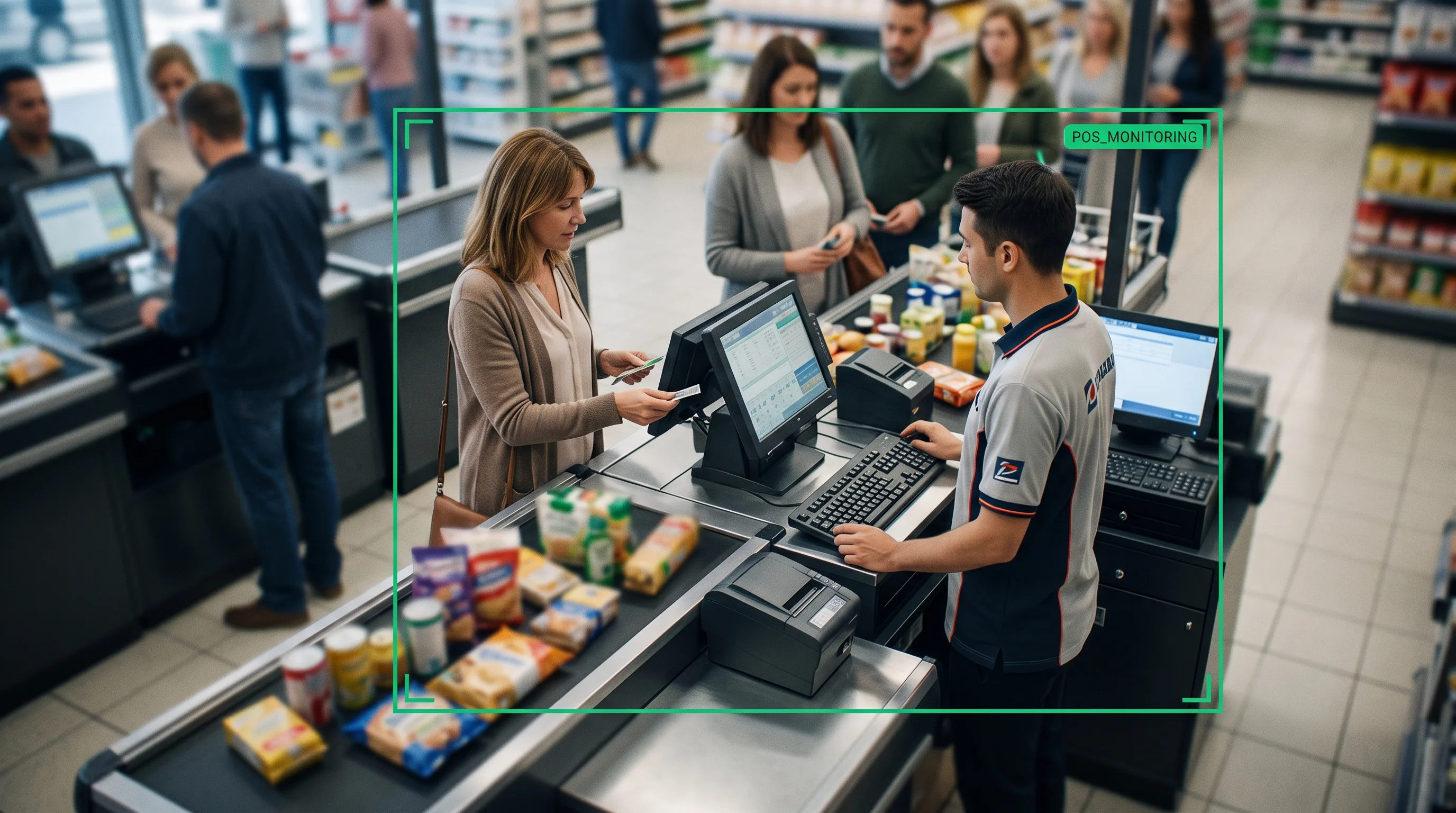 Retail video analytics monitoring the POS and cash register area