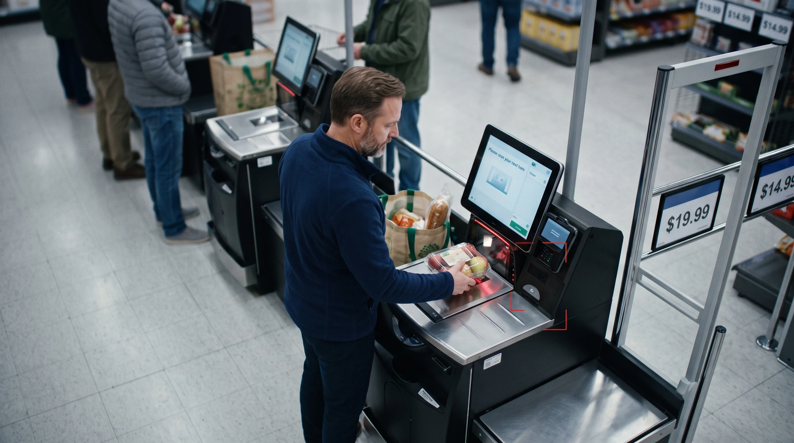 Self-checkout theft detection spotting scan avoidance