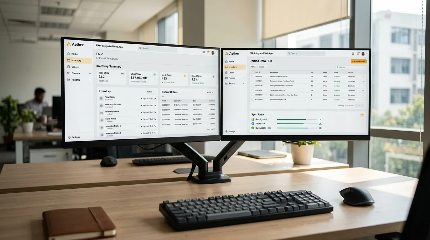 ERP-integrated web application connecting business systems