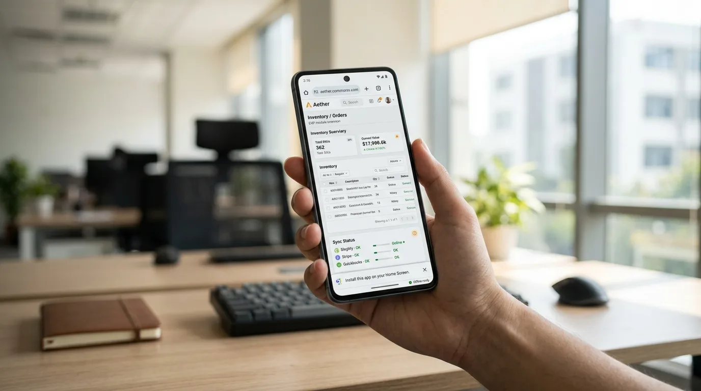 Progressive web app that works offline and mobile-first