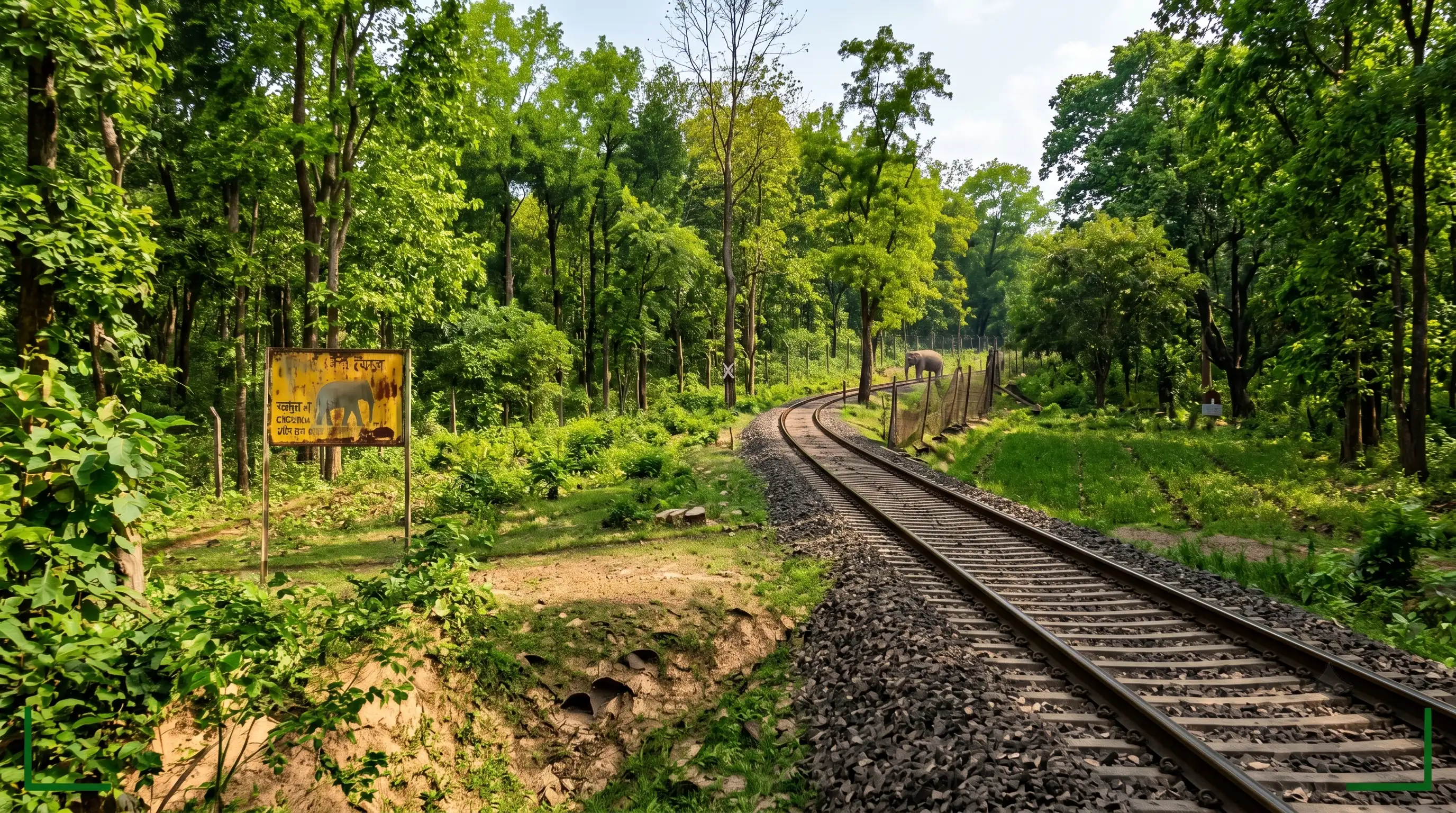 Wildlife monitoring detecting elephants along a railway corridor