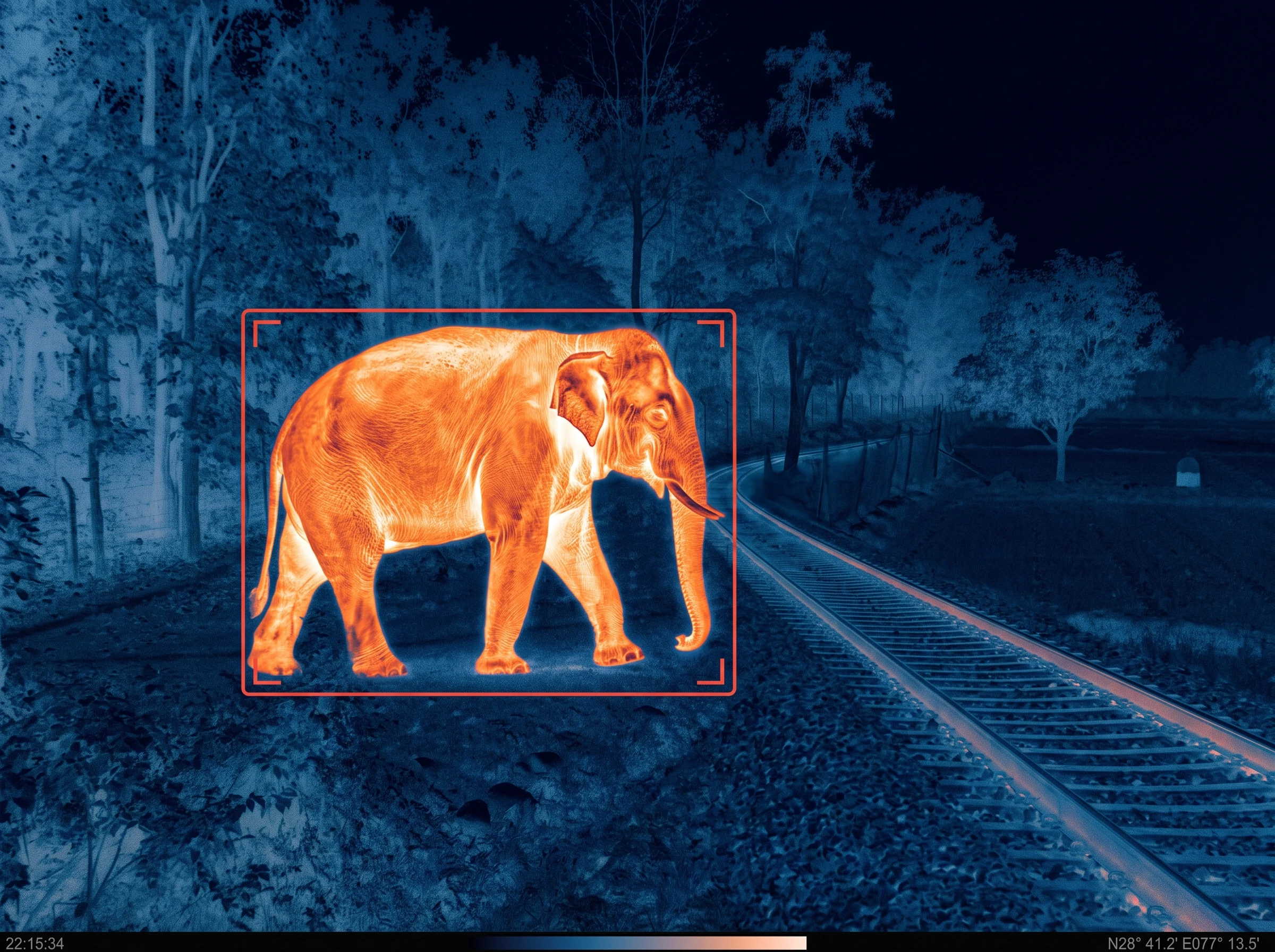 Elephant early-warning detection near a railway track in an elephant corridor